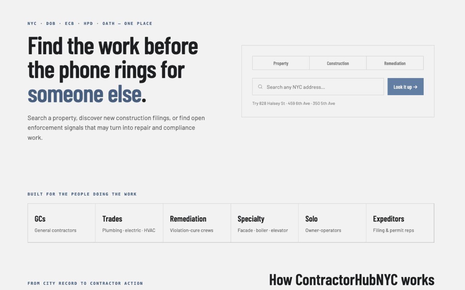 ContractorHubNYC — live site